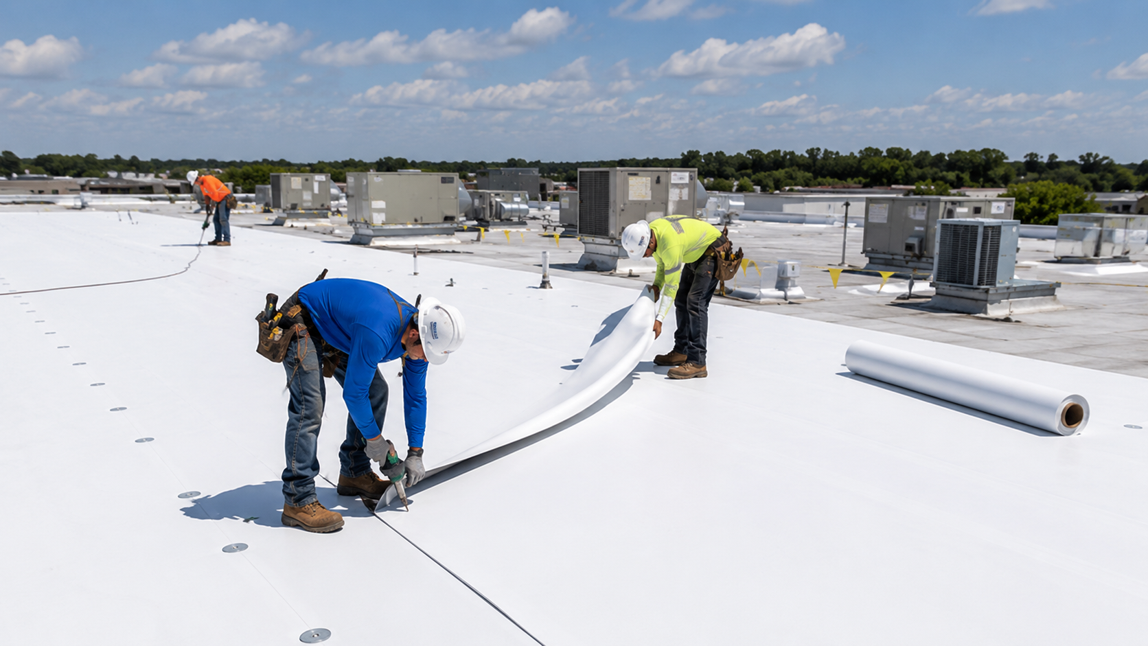 Commercial roofing installation