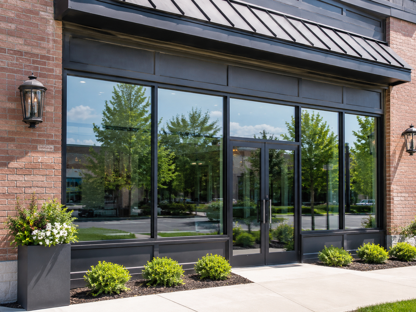 Commercial storefront window service